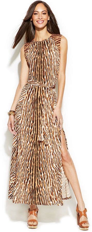 michael kors leopard maxi dress|michael kors smocked maxi dress.